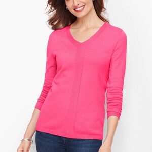 Talbots Chevron Detailed Pink Sweater NWT